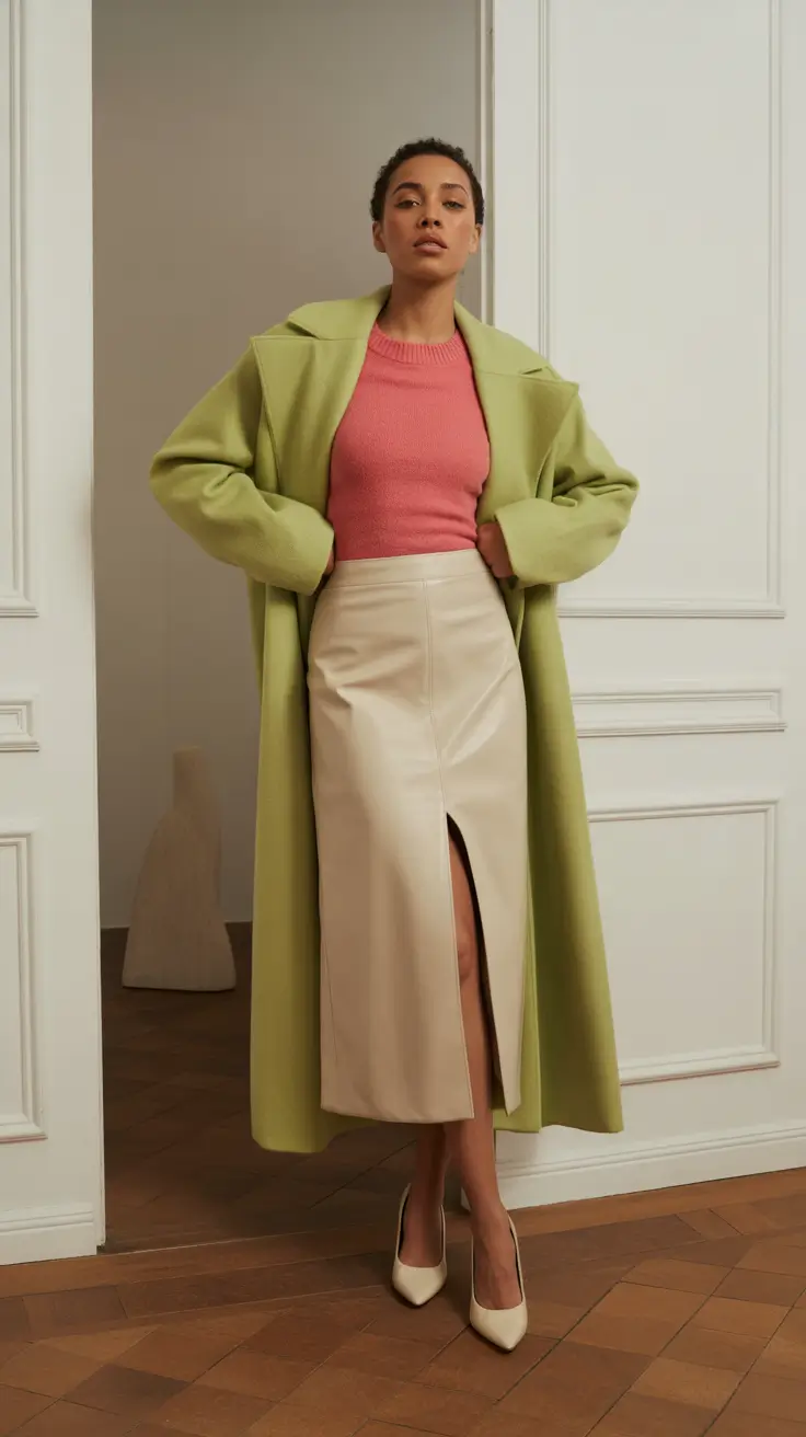 cozy fall outfits Citrus Cream: Sleek Meets Sweet