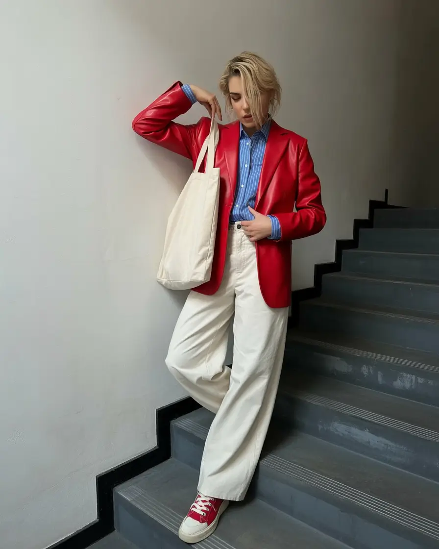 cozy fall outfits Retro Red Reimagined