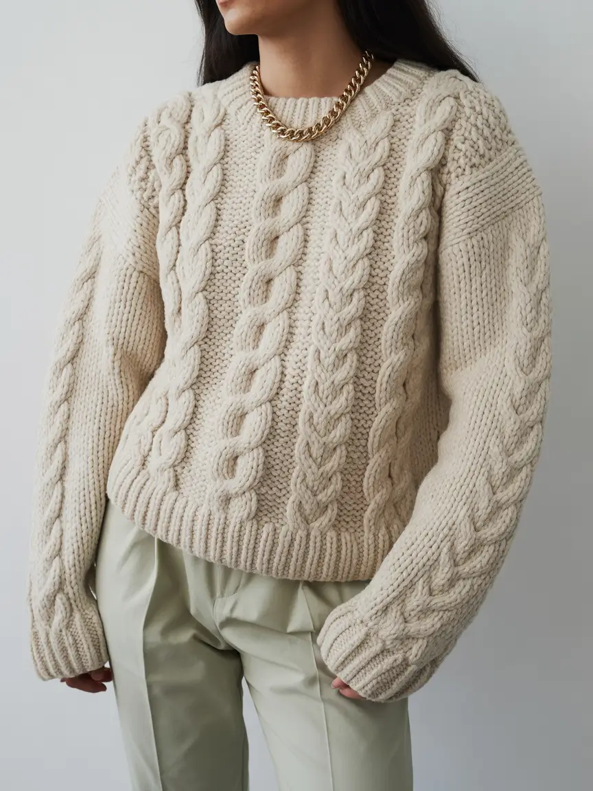 cozy fall outfits Cable-Knit Heaven