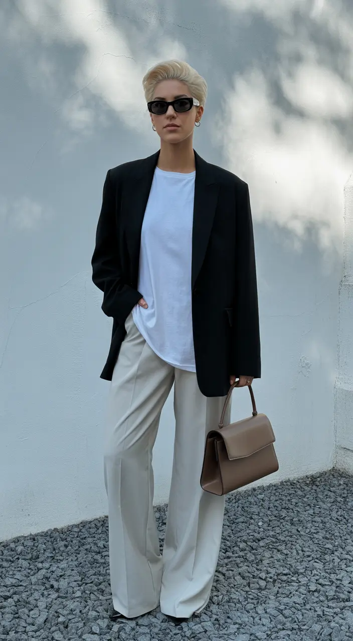 cozy fall outfits Minimalist Edge: Tailored Comfort