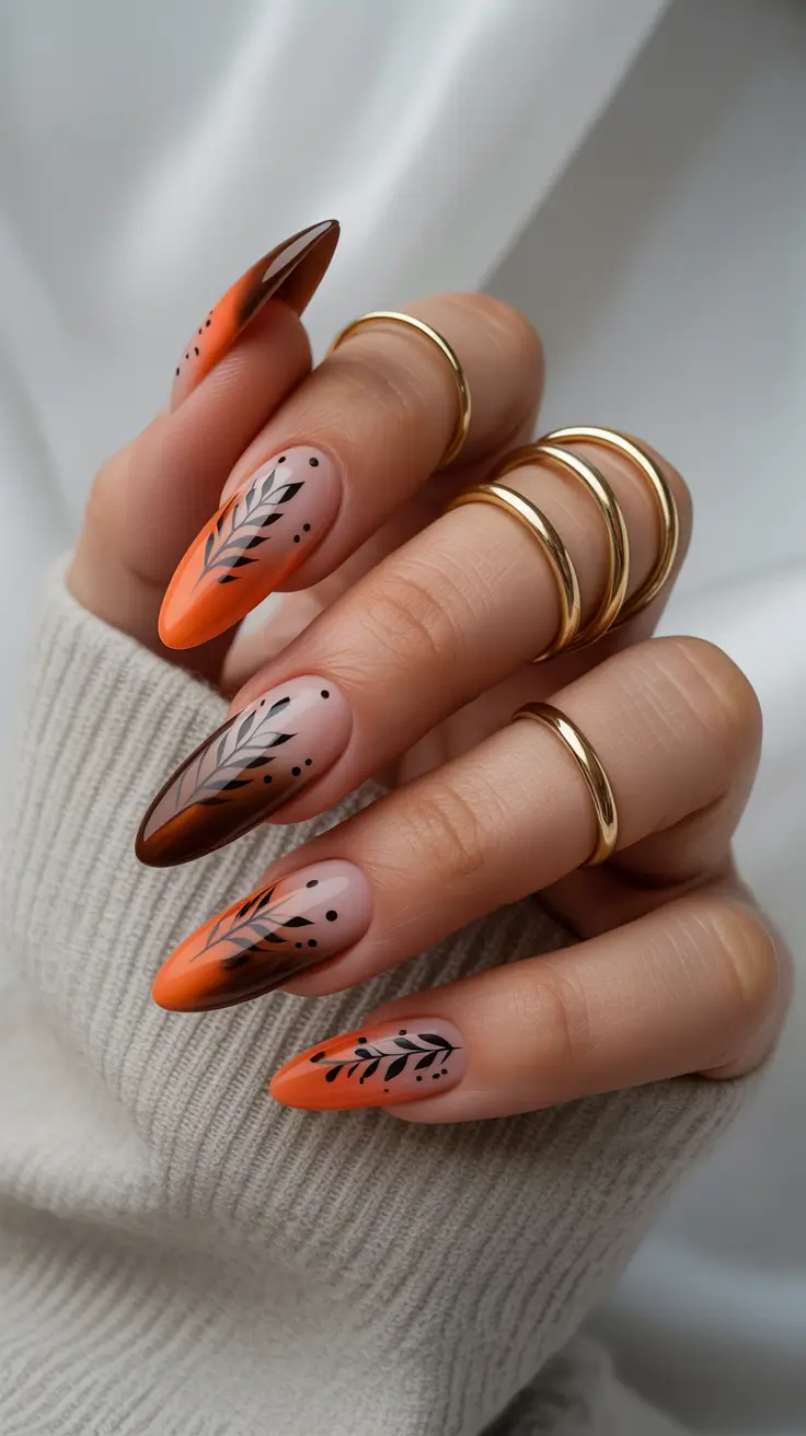Fall-short-almond-Burnt-Orange-Botanical-Fade