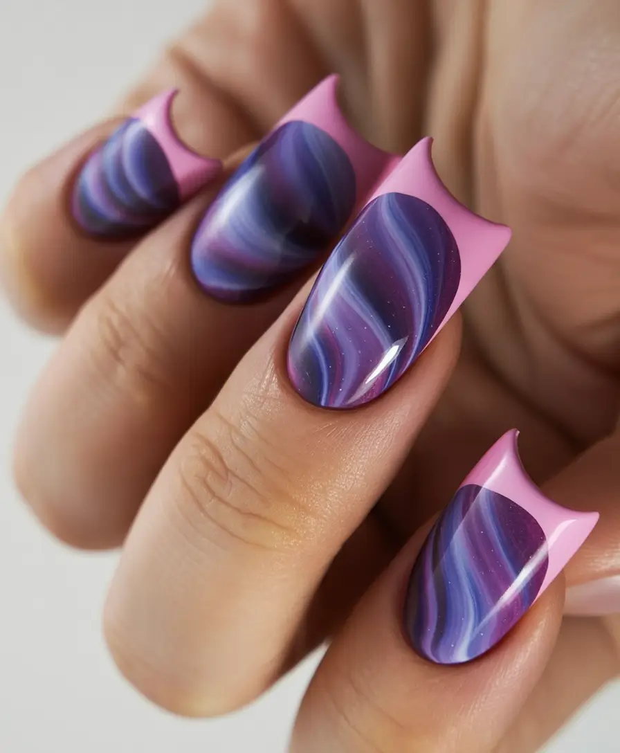 2025-short-nail-ideas+Orchid-Galaxy-Meets-Barbiecore-Chic
