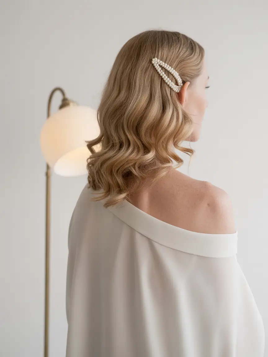 fall-hairstyles-for-women-over-40-side-swept-waves-with-pearl-accent