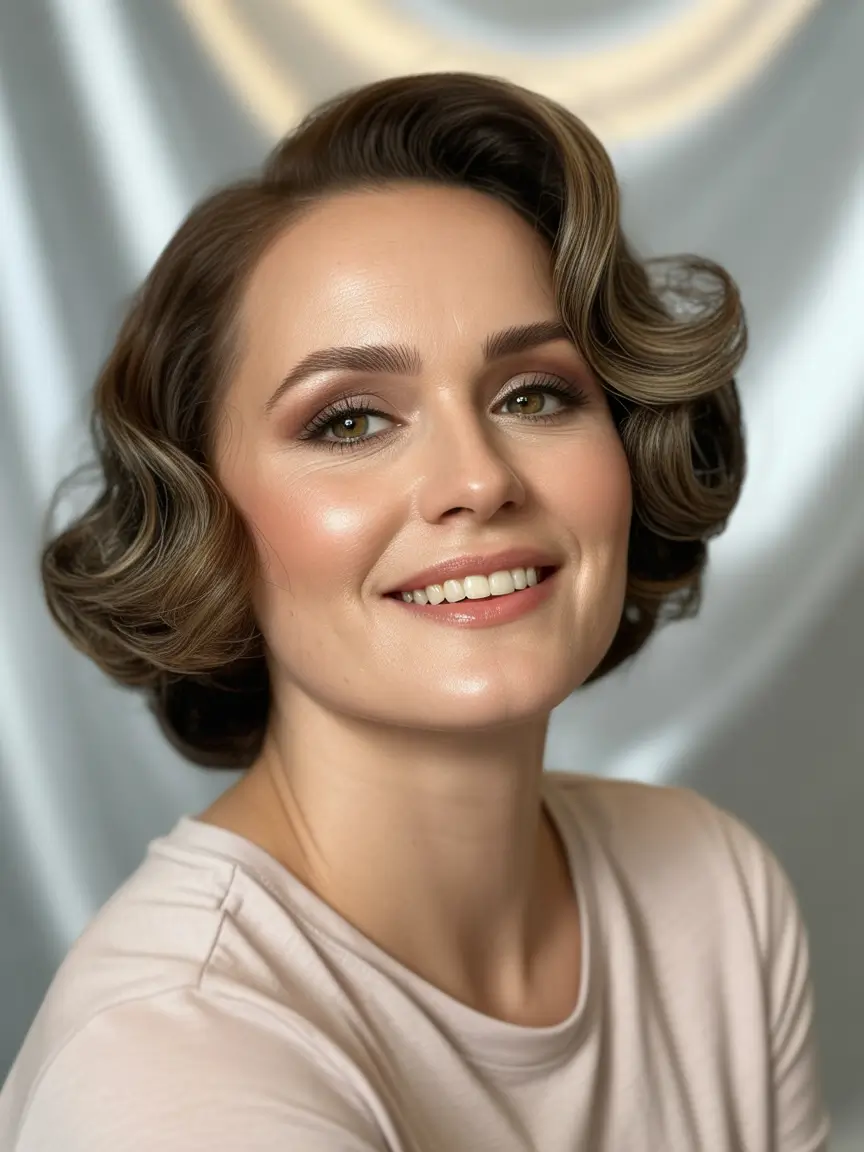 fall-hairstyles-for-women-over-40-glossy-finger-waves-with-a-playful-twist
