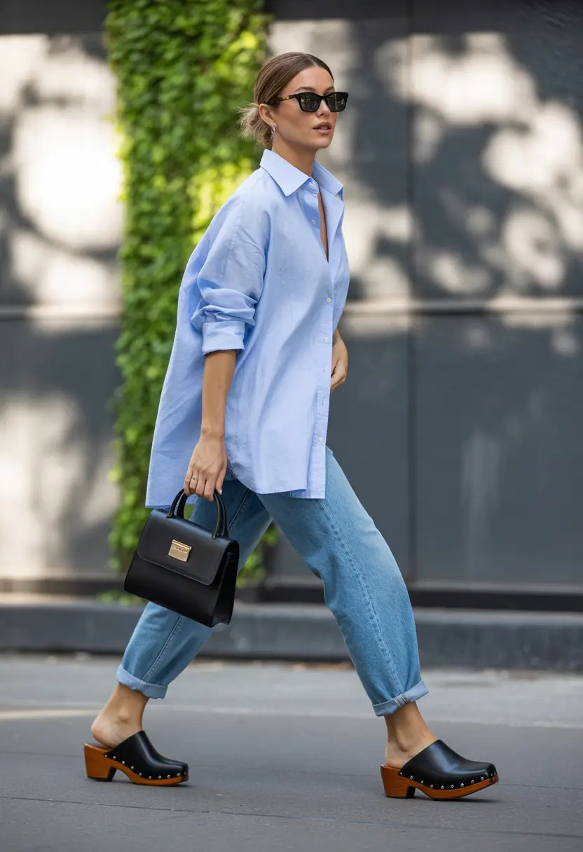 fall outfits with jeans 2025 Clogs & Collars: Weekend Cool Girl