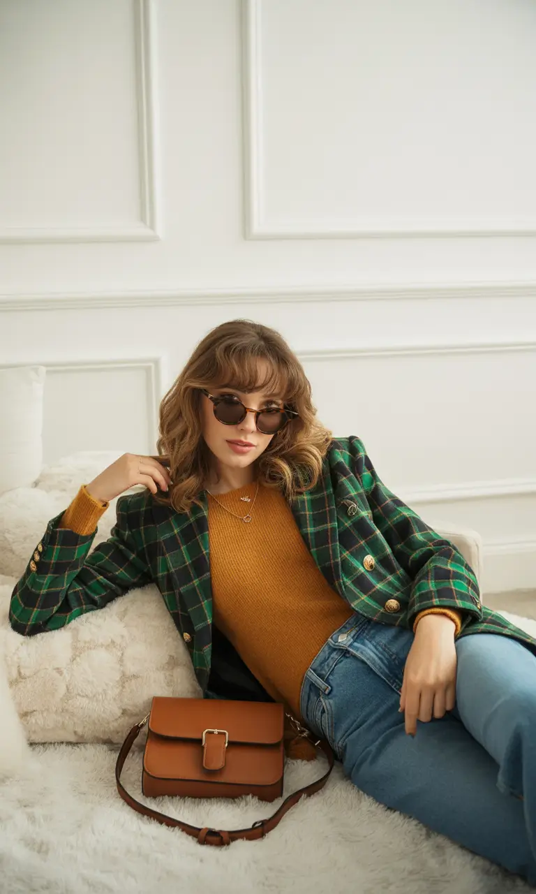 fall outfits with jeans 2025 Retro Glamour Meets Everyday Warmth