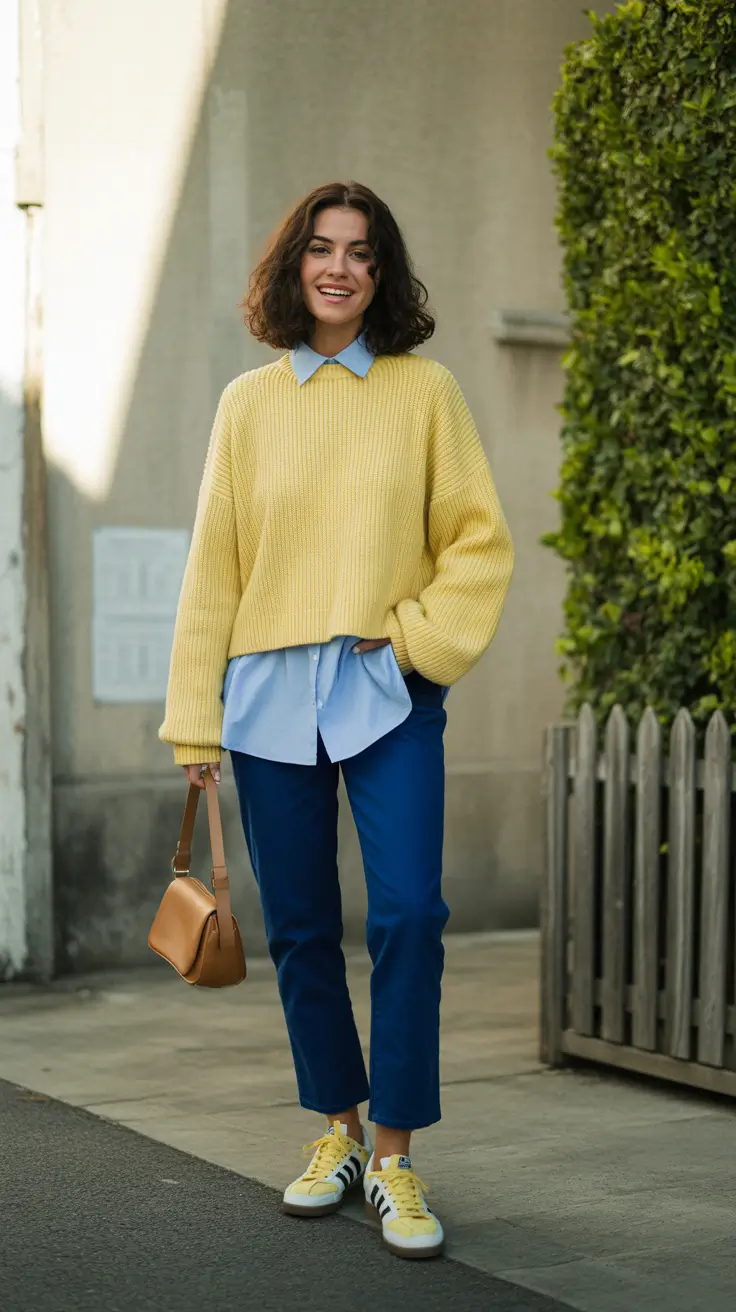 fall outfits with jeans 2025 Sunshine Layering with a Twist