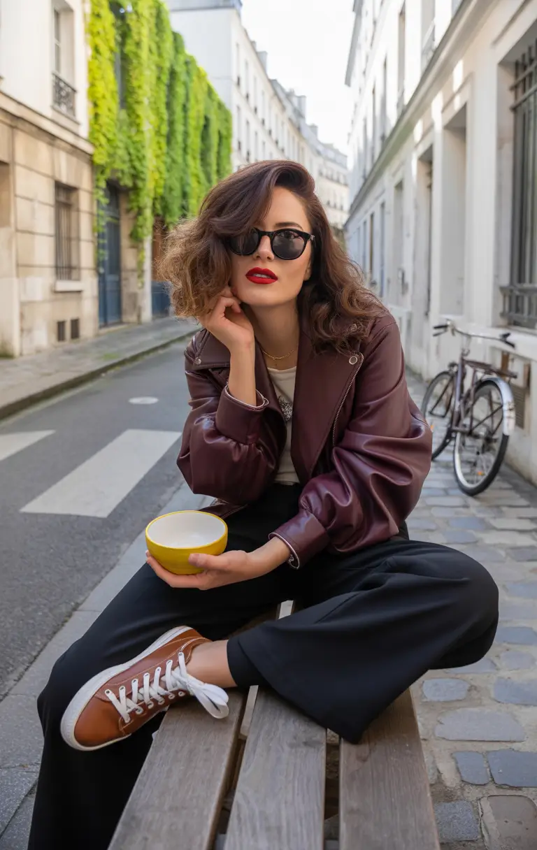 everyday fall outfits Burgundy & Bold: A Rebel With Casual Intentions