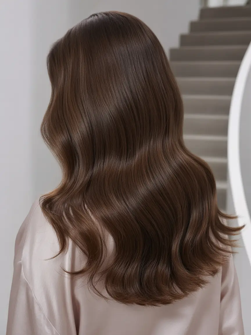 Fall hair color for women over 50 Glossy Mocha S-Waves