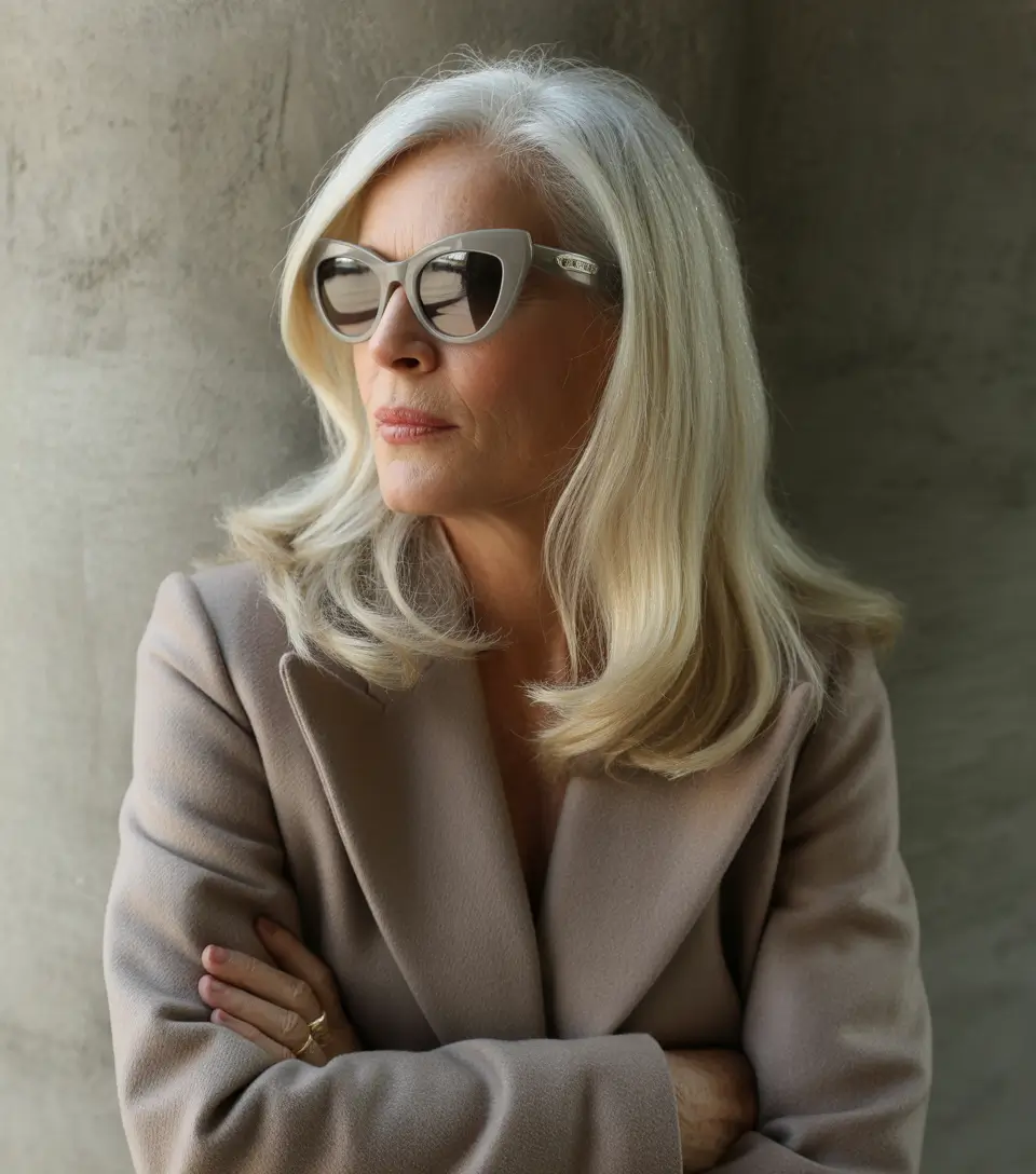 Fall hair color for women over 60 Silver Luxe with Volume Curves