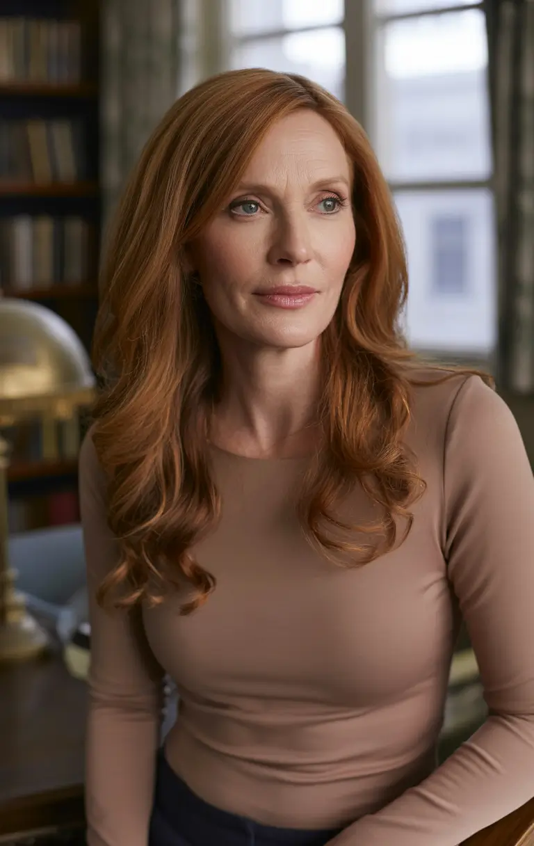Fall haircuts for women over 40 Timeless Copper Layers with Soft Volume