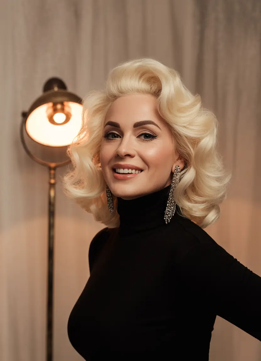 fall haircuts for women over 40 Hollywood Waves Reimagined