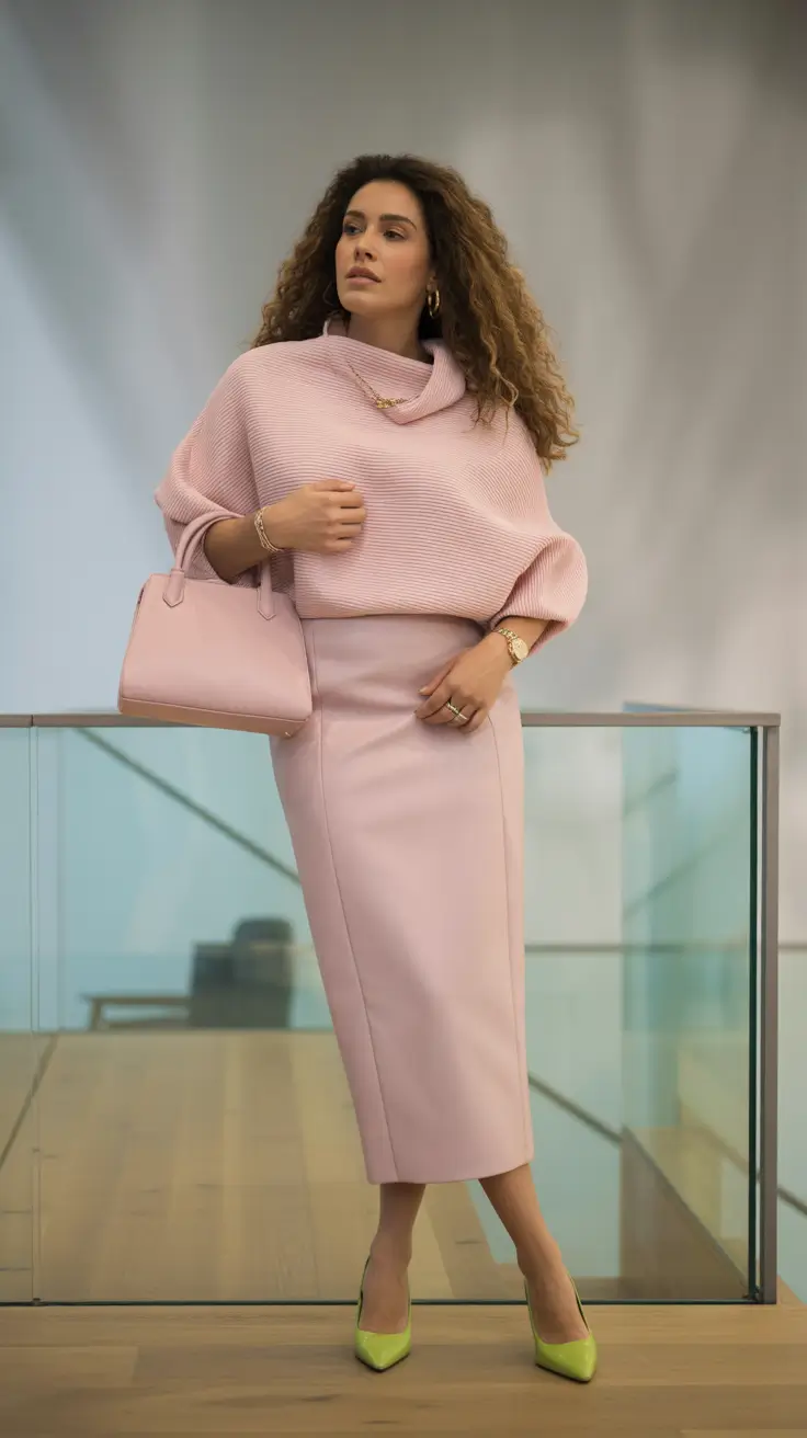 midsize fall outfits Petal Tones with a Citrus Pop