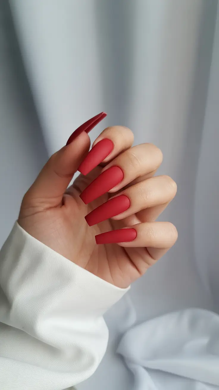 Fall ballerina nails 2025 Matte Cherrywood: The Cool Girl Classic