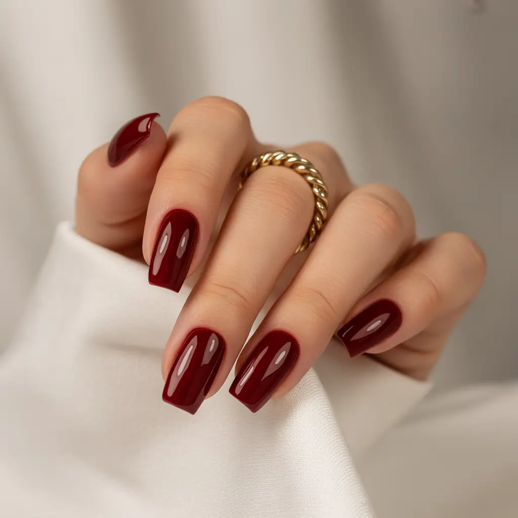 Fall ballerina nails 2025 Deep Burgundy Drama in a Velvet Coat