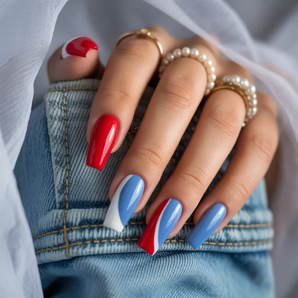 Fall ballerina nails 2025 Modern Primary Pop with a Retro Twist