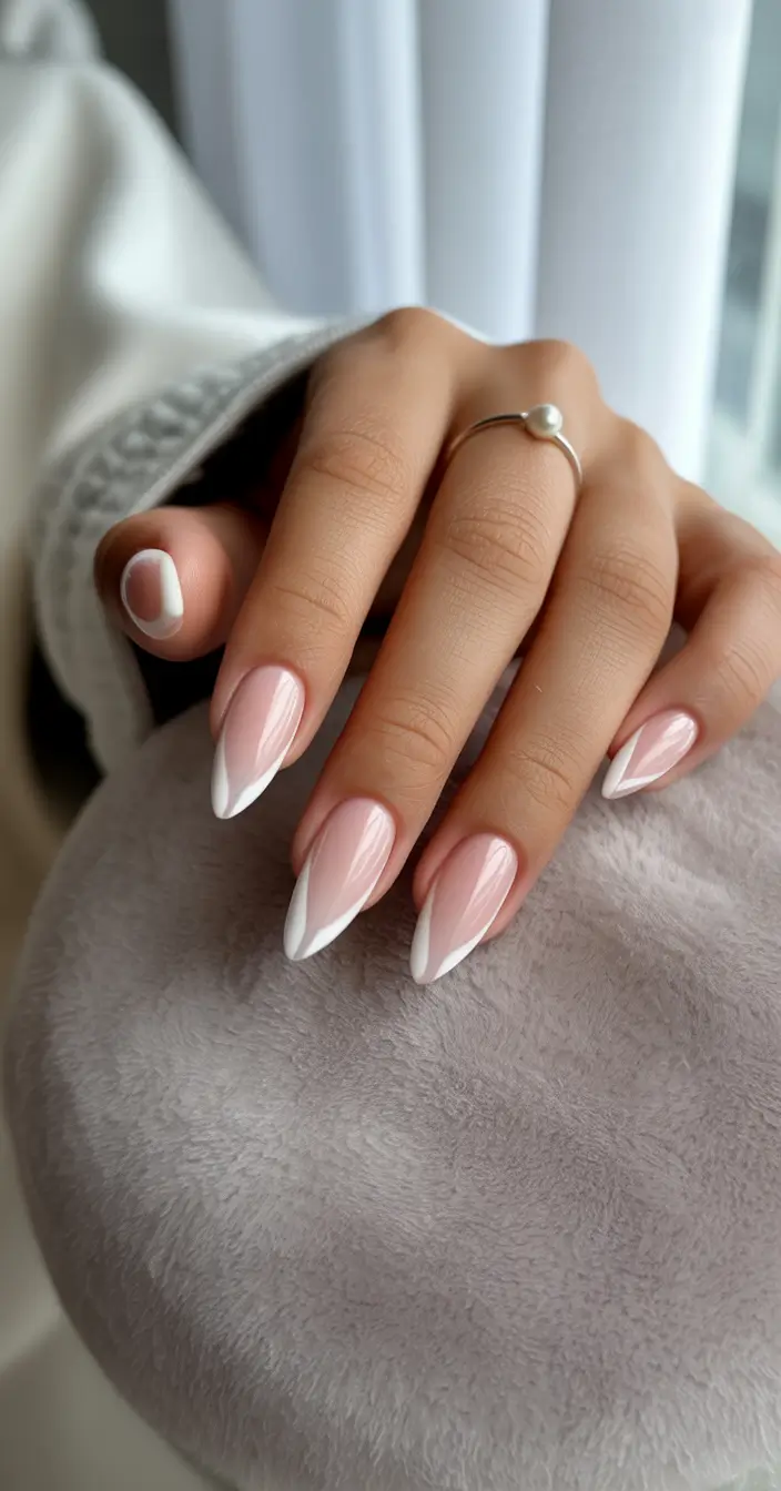 Fall French tip nails 2025 Chic Minimalism with an Almond Twist