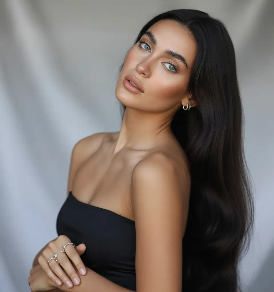 Fall brunette hair color Espresso Glaze Length with Subtle Shine