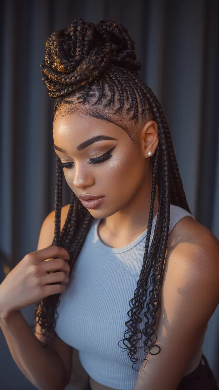 Fall brunette hair color 2025 Textured Braids with Espresso Shine