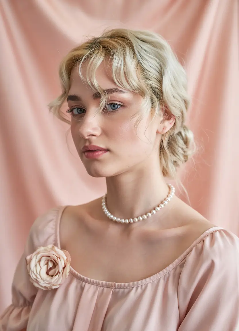Fall Hair Colors for Cool Skin Tones - Icy Pearl Updo with Retro Fringe