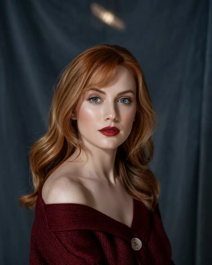 Fall Hair Colors for Cool Skin Tones Classic Copper Red with Brushed-Out Waves
