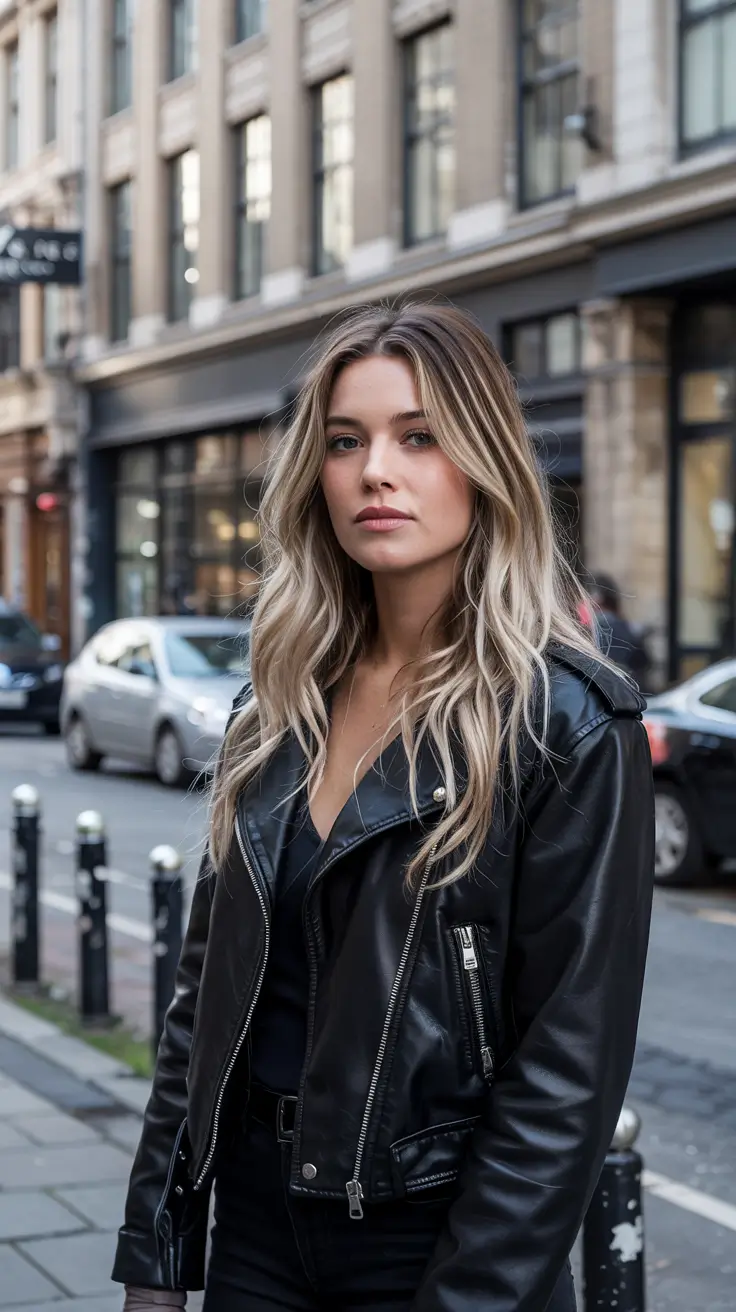 Fall Hair Colors for Cool Skin Tones - Rooted Mocha Balayage in a Street-Ready Blowout