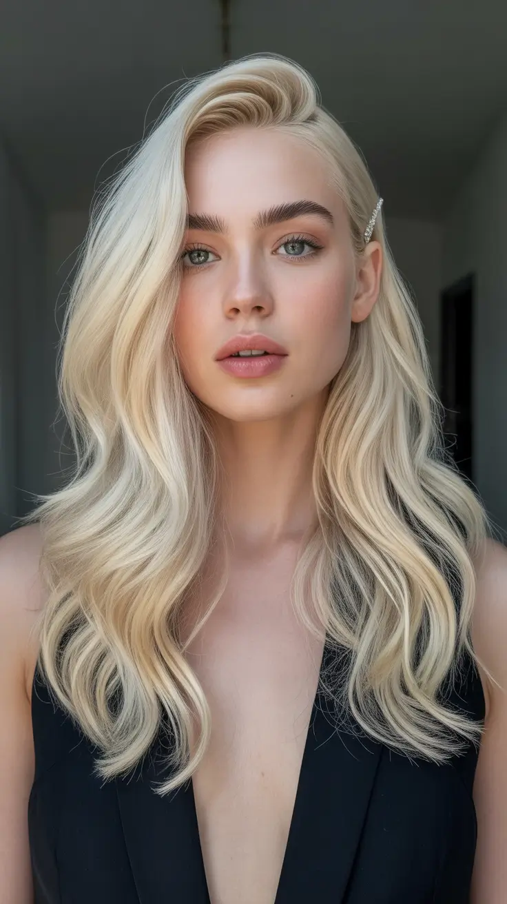 Fall Hair Colors for Cool Skin Tones Soft Vanilla Blonde with Sculpted Volume