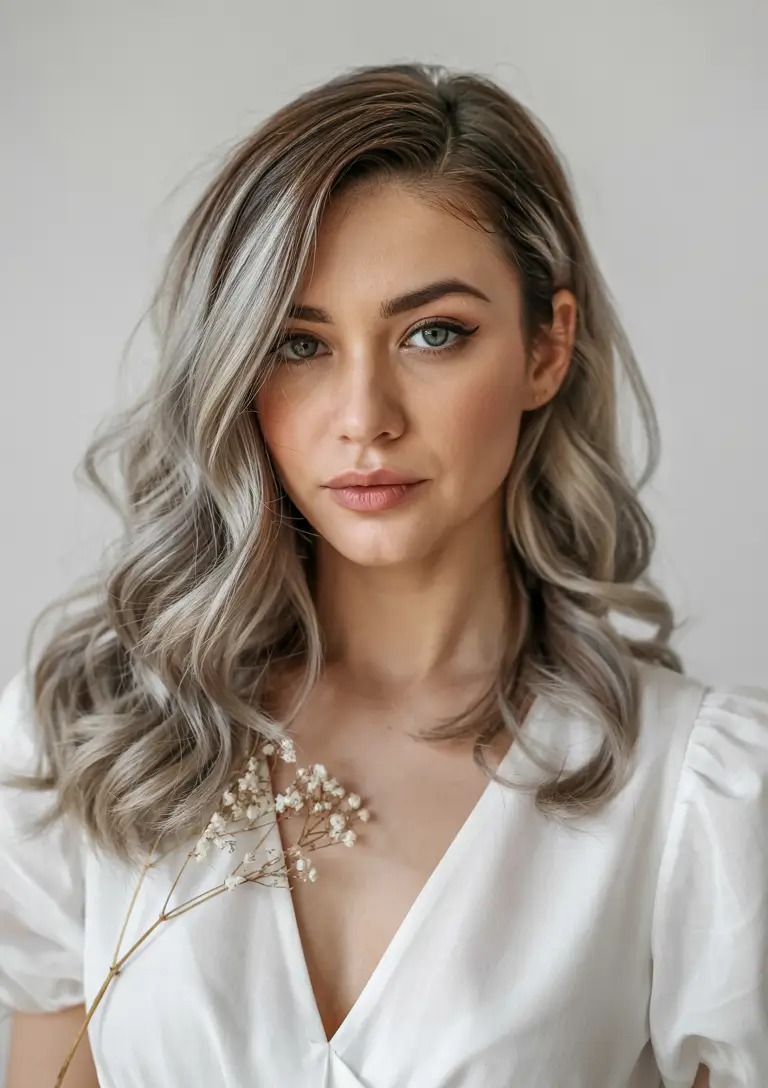 Fall Hair Colors for Cool Skin Tones - Soft Mushroom Blonde with Shadow Root
