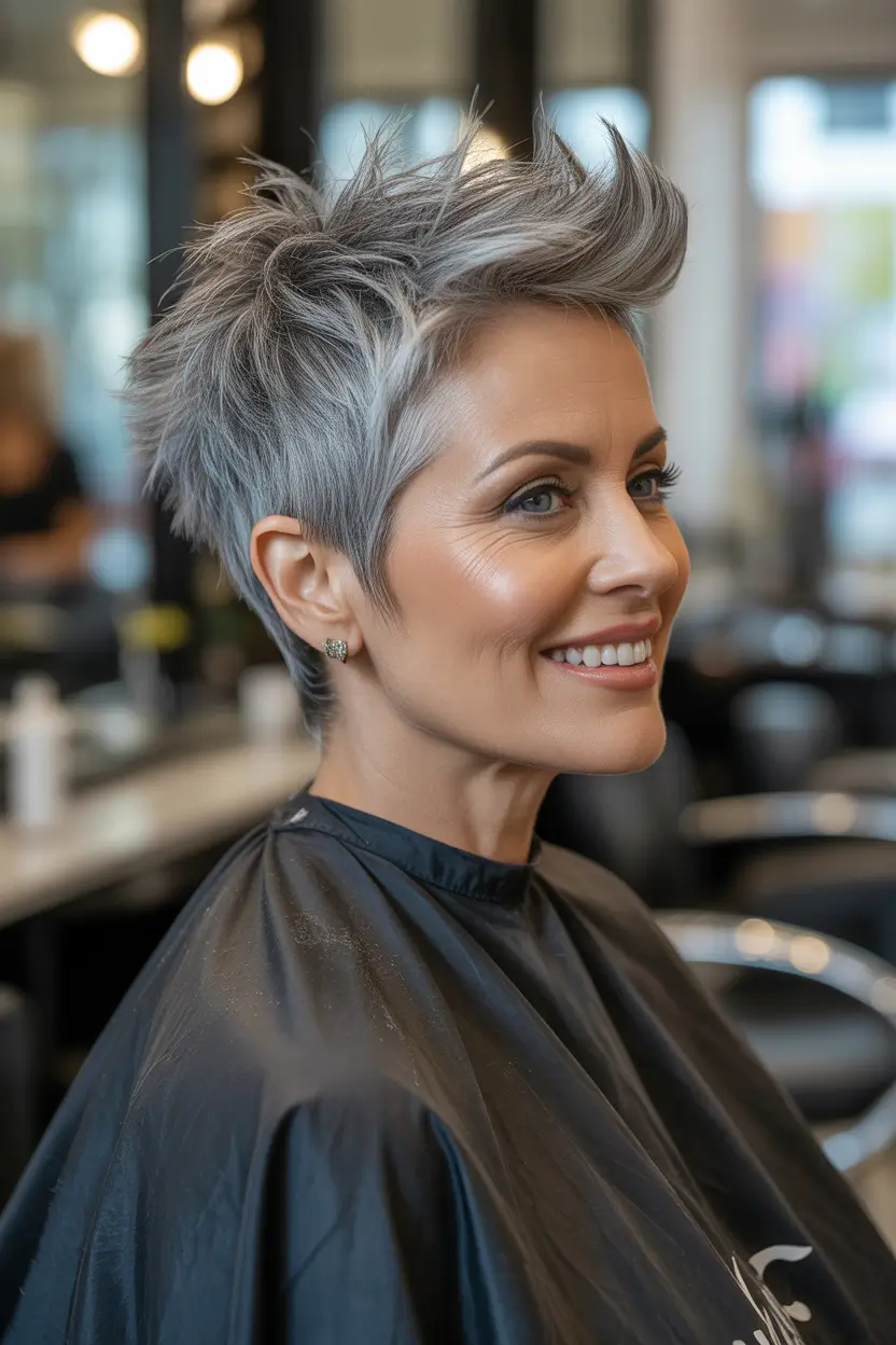 Fall pixie haircut+Feathered Confidence for Silver Sirens