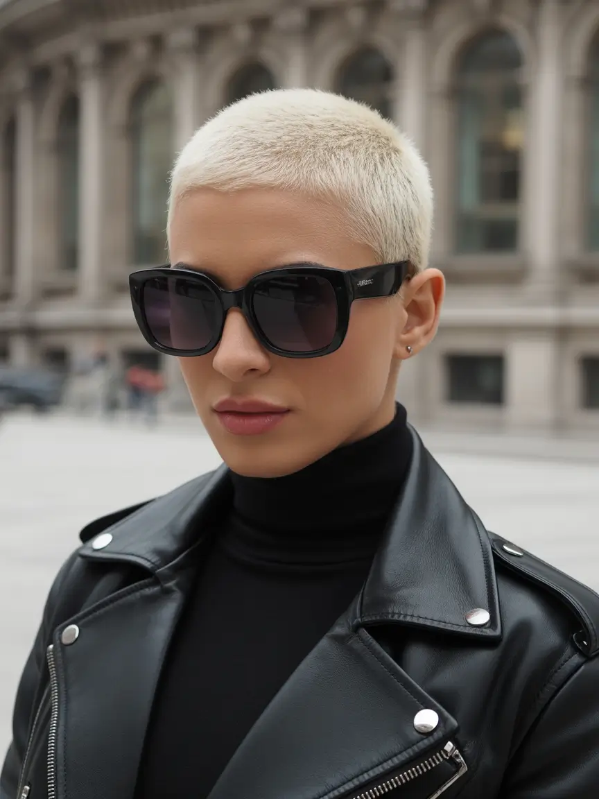 Fall pixie haircut+Buzzed Ice Queen