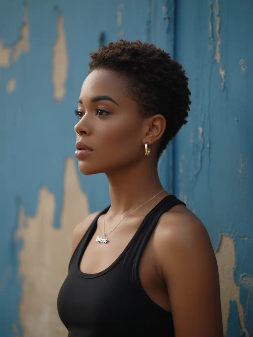 Fall pixie haircut+Tapered Texture with Natural Grace