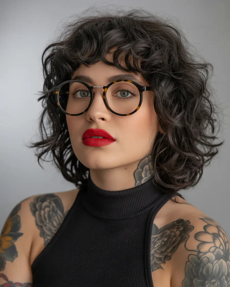 Fall round face haircut+Textured Shag With Artistic Flair
