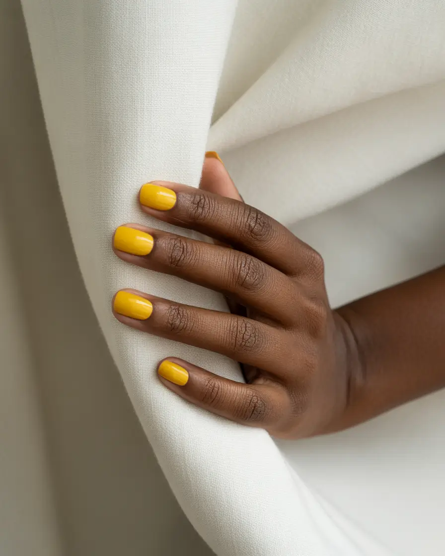 Fall Nail Colors for Brown Skin 2025 Marigold Pop