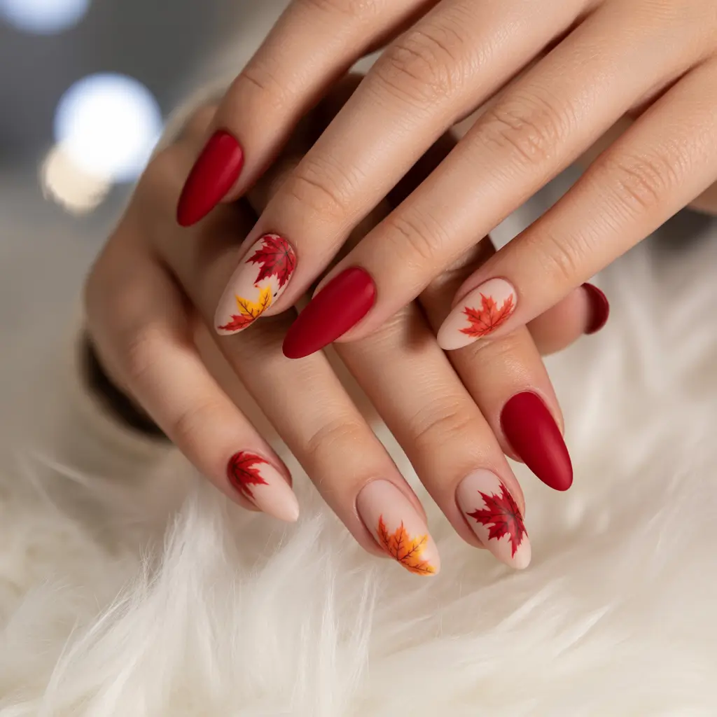 Fall-nail-colors-for-fair-skin-2025-Autumn-Matte-Mix