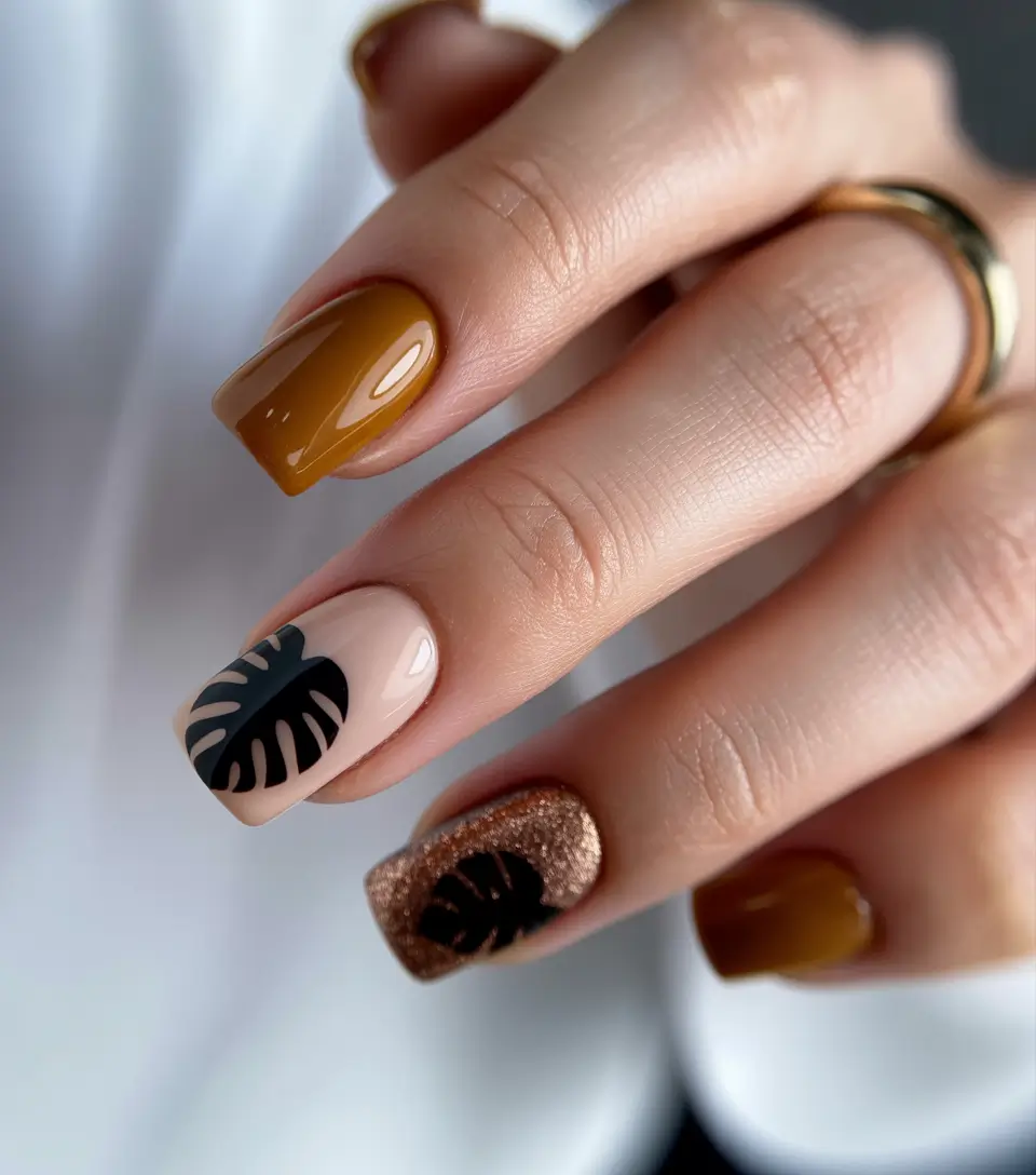 Fall nail colors for fair skin 2025+Caramel Jungle Fusion