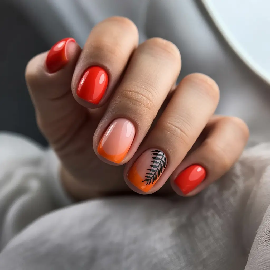 Fall nail colors for fair skin 2025+Spiced Tangerine French Twist