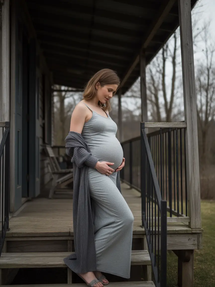 fall outfits for pregnant women Effortless Layers with a Hint of Drama