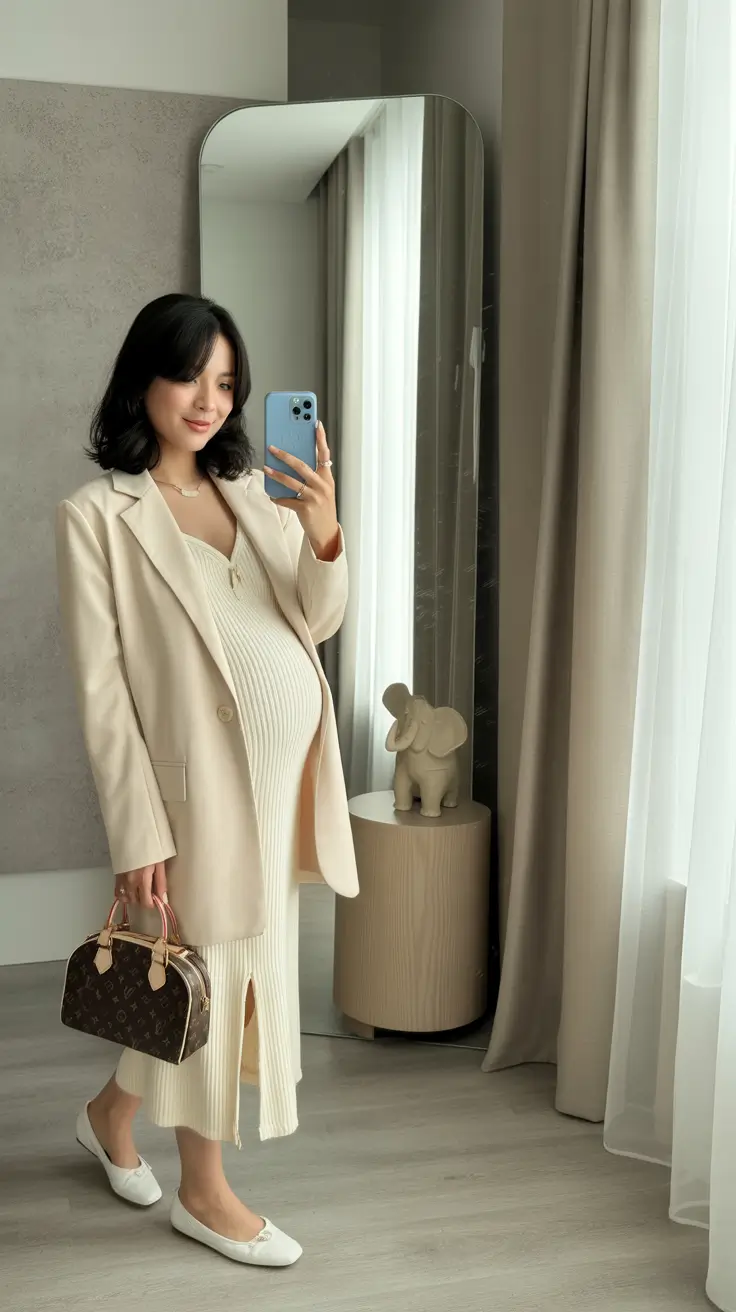 fall outfits for pregnant women Elevated Neutrals for Effortless Elegance