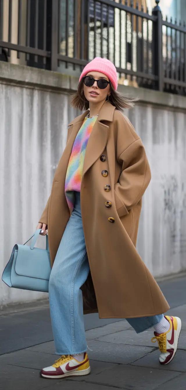 fall outfits for school Color Pop Meets Comfy Core