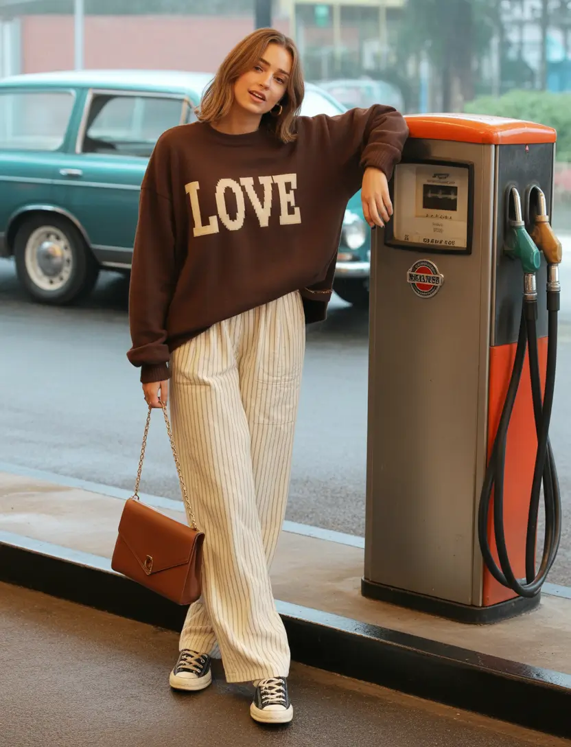 fall outfits for school Sweater Talk and Striped Ease