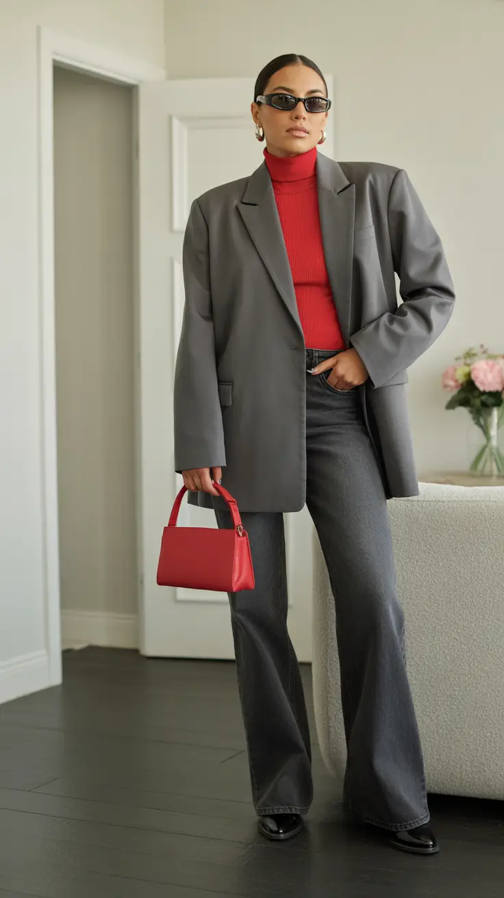 fall outfits latina women - Modern Power Layers Meet Retro Reds