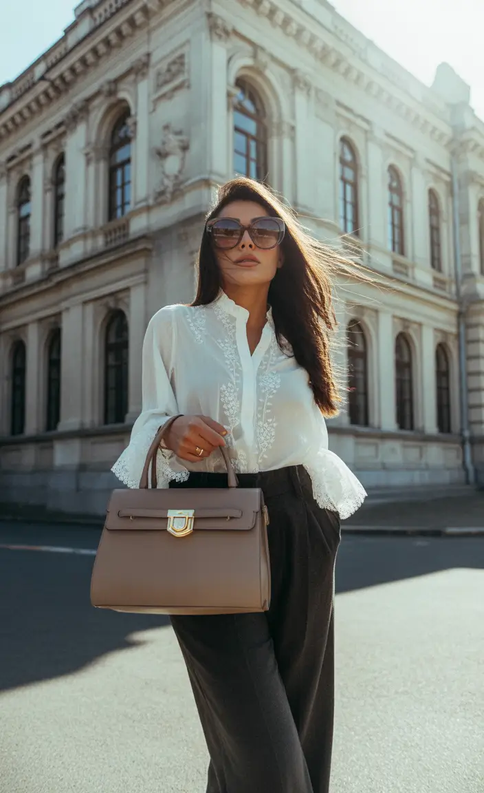 fall outfits latina women White Blouse & City Mornings