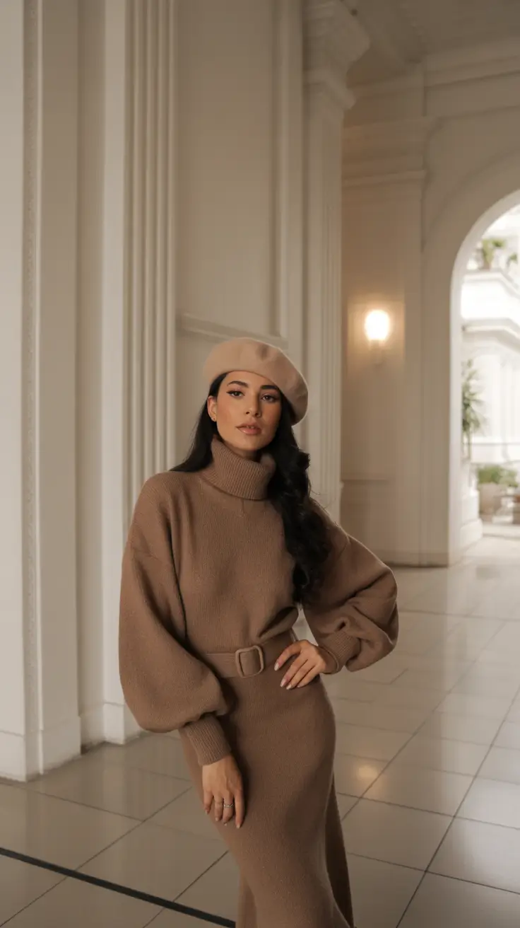 fall outfits latina women - Parisian Knitwear with a Warm Earthy Twist