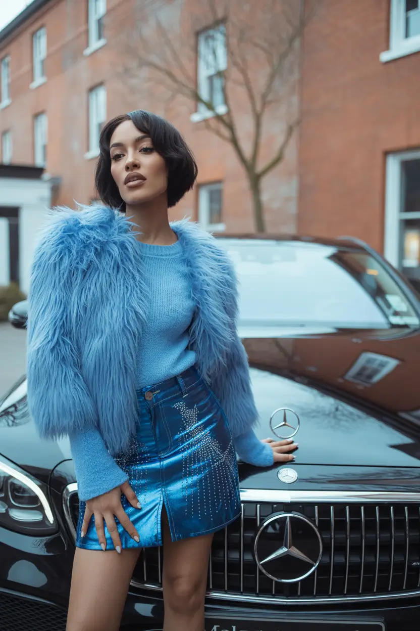 fall outfits latina women Electric Blue Textures