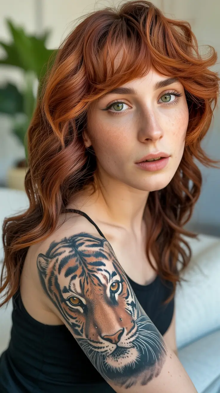 Fall shag haircut Fiery Layers with Fall Glow