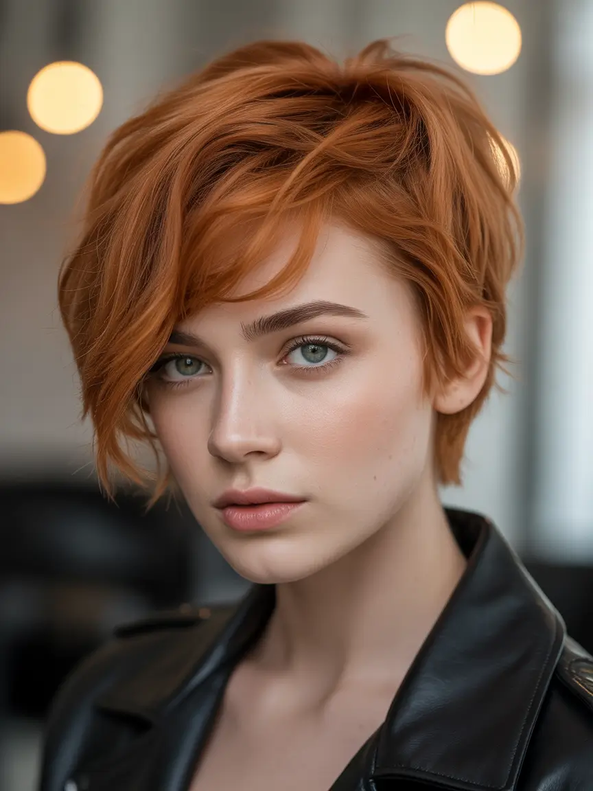 Fall shag haircut Rust Red Confidence Crop