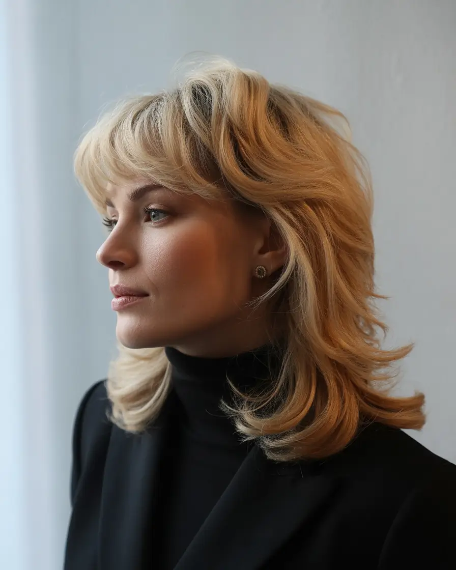 Fall shag haircut Windswept Luxe Blonde Layers