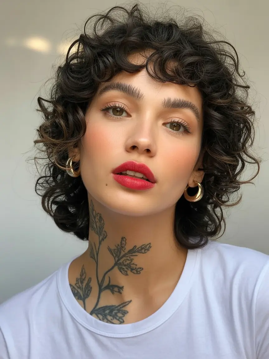 Fall shag haircut Curly Crop with Rockstar Edge