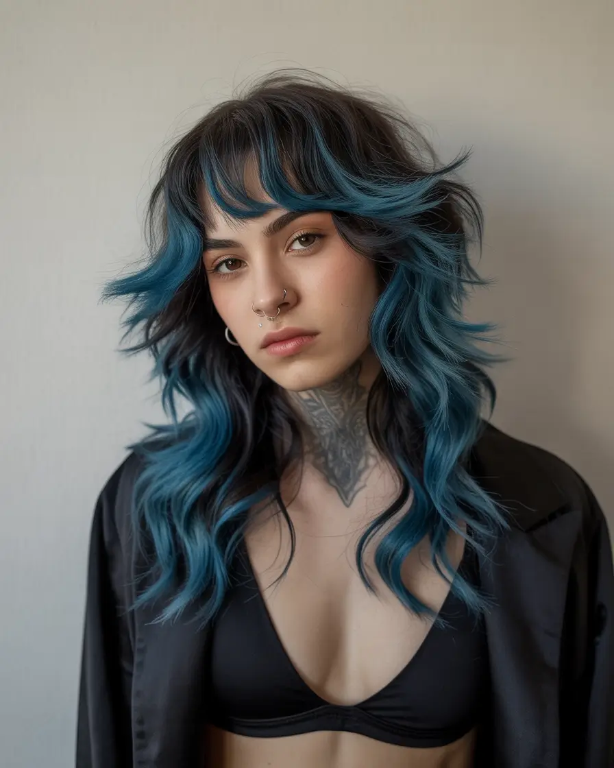 Fall shag haircut Blue Blaze Wolf with Emo Attitude