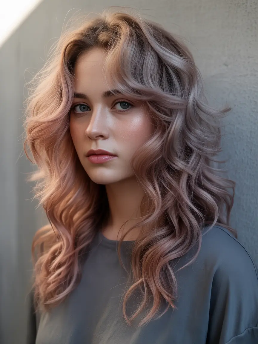 Fall shag haircut Mauve Muse with Airy Volume